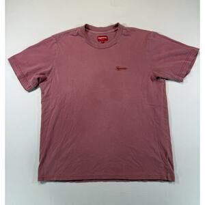 Supreme Small Script Logo T Shirt Large Mauve Pink Distressed
